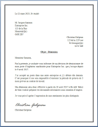 Résiliation du contrat voici un modèle de lettre à adresser au propriétaire en recommandé avec accusé en cas de préavis normal de mois, le locataire. Lettre Type De Demission Docutexte