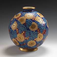 27000 Rare One Of A Kind French Art Deco Ceramic And Enameled Floral Vase Designed By Maurice Paul Chevallie In 2021 Ceramic Painting Indian Ceramics Ceramic Shop