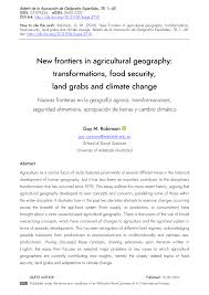 PDF) New frontiers in agricultural geography: Transformations, food  security, land grabs and climate change