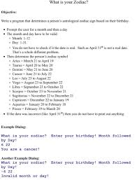 That of being the first water sign and the first sign of summer. Solved What Is Your Zodiac Objective Write A Program Th Chegg Com