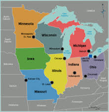 Lists the bordering states for each of the 50 states in the us. Midwest United States Of America Wikitravel