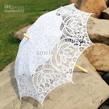 Wholesale White Wedding Battenburg Lace Umbrella Parasol Free Shipping 21 28 25 2 Piece Dhgate Lace Umbrella Wholesale Wedding Dresses Umbrella Wedding