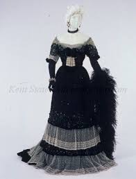 1900 1909 C Evening Dress Of Black Beaded And Sequined Net With White Embroidered Net Bodice With White Embroidered Ne Fashion Vintage Gowns Edwardian Fashion