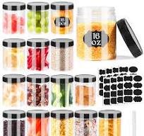 Amazon.com: Janisfirst 16oz Clear Plastic Jars With Lids ...