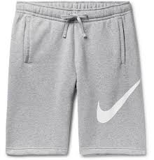 Black And White Shorts Nike Nike Sportswear Club Logo Print Fleece Back Jersey Drawstring Shorts In Dark Grey Heather White Modesens Mens Fashion Nike Grey Nike Sweatpants Grey Sportswear