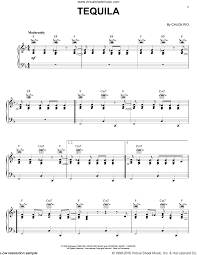 Champs Tequila Sheet Music For Voice Piano Or Guitar Pdf