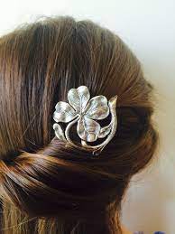Silver Irish Clover Hair Comb Irish Bridal Hair Pin Four Leaf Clover Hair Clip Shamrock Irish Wedding Hair Accessory Clover Hair Irish Wedding Bridal Hair Pins