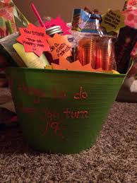 Birthday Gift Ideas For Pregnant Best Friend A 19th Birthday Gift Basket Made With 19th Things We Found Inexpensive Items And Wrot 19th Birthday Gifts Birthday Gift Baskets Birthday Gifts For Best Friend