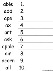 Free preschool number recognition practice printable activity worksheets. Alphabet Put The Words In Alphabetical Order Worksheets Enchantedlearning Com