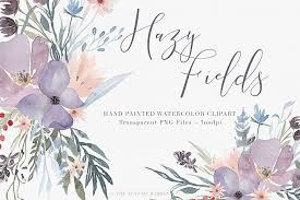Skylove is a watercolor svg font that has a true hand drawn look and feel. Watercolor Floral Clipart Hazy Fields From Designbundles Net Floral Watercolor Watercolor Clipart Watercolor Flowers