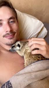 A good way to wake up. 🦦🦔, Our 3 month old porcupine, Penny, was eager to  join in