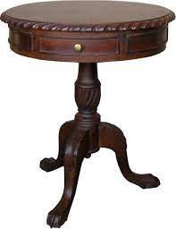 Mahogany Two Drawer Regency Drum Table Side Table Drum Table Living Room Side Table