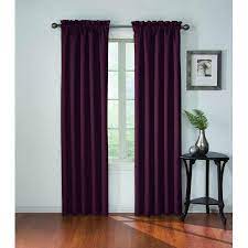 Eclipse Corinne Blackout Rod Pocket Single Window Curtain Panel Plum 42 X 95 Walmart Com Curtains Burgundy Curtains Cool Curtains