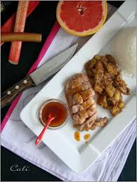 Magret De Canard Rhubarbe Rotie Au Gingembre Sauce Au Pamplemousse Vanille Poivre Rose Rhubarbe Magret De Canard Roti