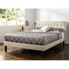 Queen full twin size metal platform bed frame heavy duty mattress foundation q. Zinus Athena 45 Upholstered Platform Bed With Wingback Headboard Queen Walmart Com Walmart Com