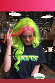Lavababie With Her Lime Green Hair And Pink Panel In The Front Is Hair Madddnesss And I Love It Arcticfoxhairco Neon Green Hair Green Hair Green Hair Colors