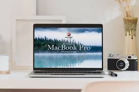 This scene was created in cinema 4d and rendered here is a free psd macbook pro on desk mockup. Workstation Macbook Pro Free Psd Mockup Macbook Mockup Mockup Design Mockup
