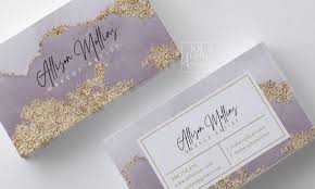 Pastel pink, black & gray watercolor brush strokes square business card. Gold Glitter Business Card Design Printable Business Card Gold Lavender Watercolor Business Cards Modern Business Card Golden Makeup Artist By 101 Pretty Designs Catch My Party