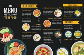 Vector Thai Food Restaurant Menu Template Flat Design Thai Food Restaurant Food Menu Food