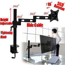 Shop tv mounts for wall, ceiling, or desk in full motion or tilting models! Single Arm Tv Monitor Desk Mount Stand Fully Adjustable Tilt 360 Degree Rotation 696222843848 Ebay