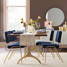 Classic café upholstered dining chair. Cast Trestle Dining Table
