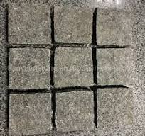 Interlocking Flamed Finish G684 Black Cobblestone on Mesh for Driveway  Walkway Pavement