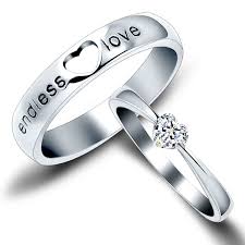 New Fashion Endless Love Heart Shape Unique 925 Sterling Silver Lover S Heart Couple Cheap Wedding Rings Sets Sterling Silver Promise Rings Wedding Ring Sets