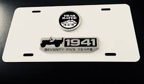 3d Custom 75 Years Wrangler Jeep White License Plate Free Shipping Ebay Jeep Wrangler Custom Metal Wrangler