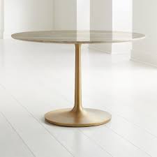 Nero 48 Brown Marble Dining Table With Brass Base Reviews Crate And Barrel In 2020 Marble Dining Dining Table Marble Marble Tables Design