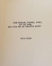 The Oscar Wilde Typewriter Quote On 5x7 Cardstock Typewriter Quotes Swing Quotes Oscar Wilde Quotes
