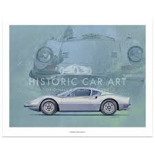 Ferrari popped the top on its baby in 1972 with the 246 gt spyder, a.k.a. Simon Britnell Ferrari Dino 246 Gt Art Print