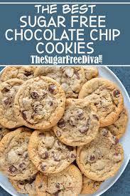 These sugar free oatmeal cookies turn out super soft, but not chewy like chocolate chip cookies or snickerdoodles. The Best Sugar Free Chocolate Chip Cookies Sugar Free Chocolate Chip Cookies Sugar Free Recipes Desserts Sugar Free Chocolate Chips
