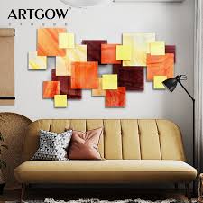 轻奢立体亚克力实物画客厅沙发背景墙装饰画卧室床头色彩艺术壁画 艺购网 home decor home furniture