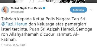 Kpn rakam ucapan penghargaan, terima kasih. Najib Extends Condolences To Igp And Family