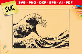 Download The Great Wave Kanagawa Svg Graphic By Novart Creative Fabrica PSD Mockup Templates