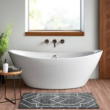 But this striking, sculptural feature also prevents water from splashing up when you use this combo piece as a shower. Soaking Tub Shower Combo Wayfair