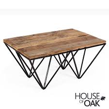 Build a reclaimed wood and metal coffee table luxury. Cosgrove Reclaimed Wood Coffee Table With Metal Geometric Frame House Of Oak