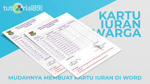 Pengertian kartu spp adalah kartu yang berisi pencatatan pembayaran yang harus disetorkan kepada sekolah, kartu ini dibawa oleh siswa sebagai kendali pembayaran selanjutnya. Cara Membuat Kartu Iuran Bulanan Warga Di Microsoft Word Tutorial89 Youtube