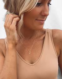 T Initial Necklace Tiny Letter Necklace Dainty Initial Necklace Any Letter  Necklace