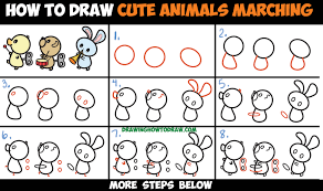 Draw cute baby animals, drawing cartoon animals, drawing cartoon characters, drawing pets tagged: How To Draw Cute Kawaii Animals Marching In A Musical Band Easy Step By Step Drawing Tutorial For Kids Beginners How To Draw Step By Step Drawing Tutorials