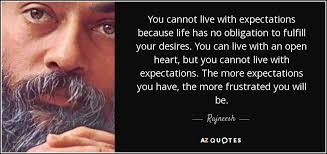 Just take a few minutes to fill out this brief questionnaire and we'll contact you within 24 hours with a. Rajneesh Quote You Cannot Live With Expectations Because Life Has No Obligation