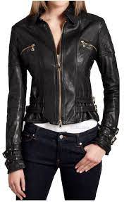Women Biker Leather Jacket Black Real Leather Jacket With Buckle Belt Leather Jackets Women Real Leather Jacket Womens Biker Jacket