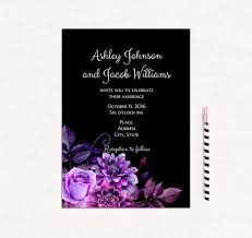 Black And Purple Wedding Invitation Template By Cardsforwedding Purple Wedding Invitations Black Wedding Invitations Wedding Invitations Diy