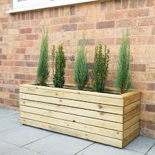 Forest Linear Long Wooden Garden Planter 4'x1' (1.2x0.4m) | Great ...