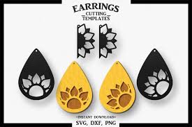 Download Sunflower Earring Silhouette Cameo Cricut Svg Earrings Svg Dxf Png By Design Time Thehungryjpeg Com