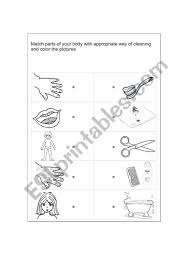 Worksheet For Pre School Age Children Child Has To Match Part Of The Body To Appropria Personal Hygiene Worksheets Kindergarten Worksheets Worksheets For Kids