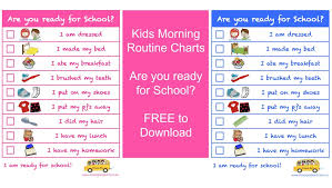 Kids Morning Routine Charts Are You Ready For School