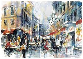 Joie De Vivre Medium Watercolor Size 22 X 30 Materials French Watercolor Paper Arches Romantic Artwork West Art Art Day