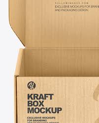 Download Kraft Box Mockup In Box Mockups On Yellow Images Object Mockups PSD Mockup Templates