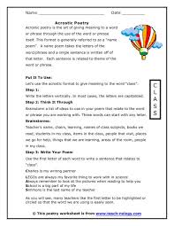 Writing Acrostic Poetry Acrostic Acrostic Poem Poetry Worksheets